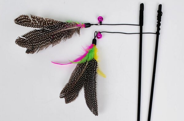 Pearl Bird Funny Cat Stick Feather Pet Toy Bell Funny Cat Stick - Image 4