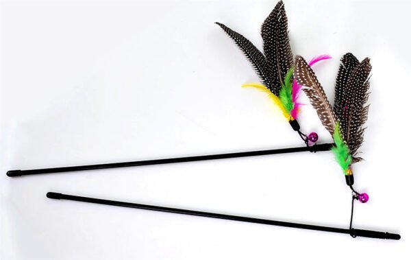 Pearl Bird Funny Cat Stick Feather Pet Toy Bell Funny Cat Stick - Image 2