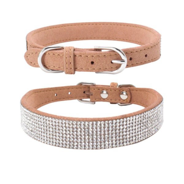 Shiny Rhinestone Hot Rhinestone Pet Collar Microfiber Durable Dog Collar - Image 4