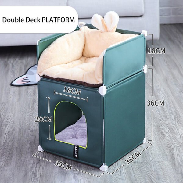 Warm Cat House Double Cat Villa Fully Enclosed - Image 4