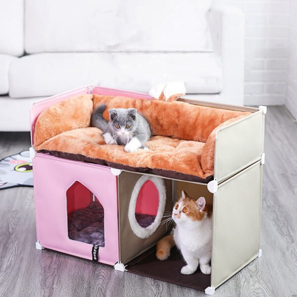 Warm Cat House Double Cat Villa Fully Enclosed - Image 6