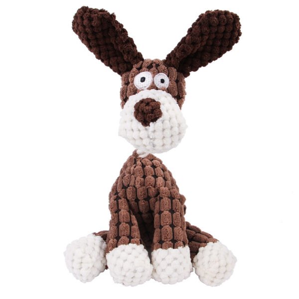 Pet Toy Donkey Shape Corduroy Chew Toy For Dogs Puppy Squeaker Squeaky Plush Bone Molar Dog Toy Pet Training Dog - Image 3