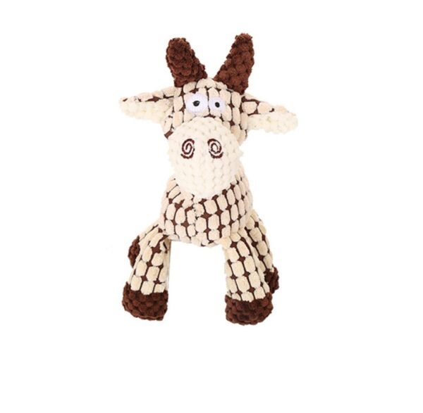 Pet Toy Donkey Shape Corduroy Chew Toy For Dogs Puppy Squeaker Squeaky Plush Bone Molar Dog Toy Pet Training Dog - Image 4