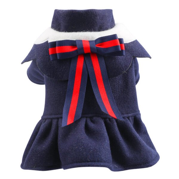 Pet Dog Cat Autumn And Winter Woolen Cloth Student British Style Cat And Aat Costume - Image 2