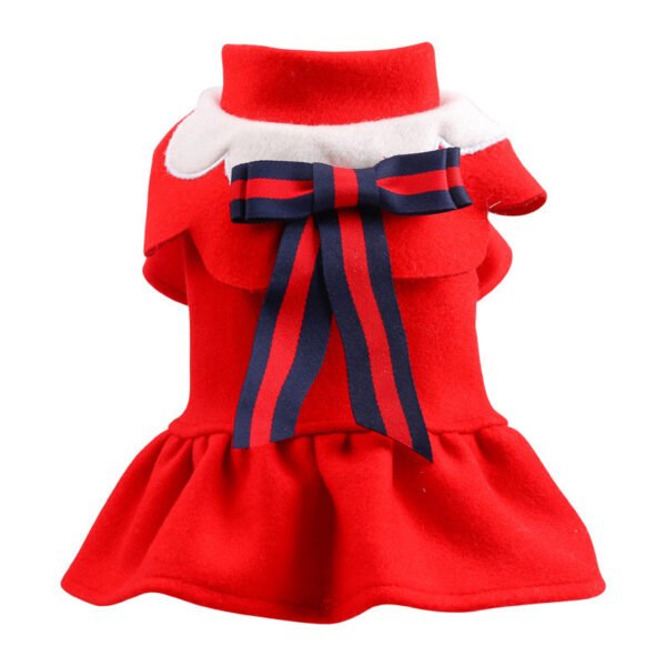 Pet Dog Cat Autumn And Winter Woolen Cloth Student British Style Cat And Aat Costume - Image 3