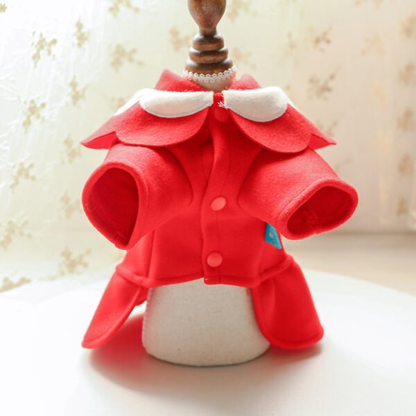 Pet Dog Cat Autumn And Winter Woolen Cloth Student British Style Cat And Aat Costume - Image 5