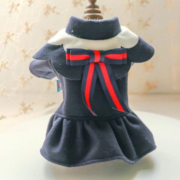 Pet Dog Cat Autumn And Winter Woolen Cloth Student British Style Cat And Aat Costume - Image 8