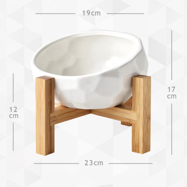 Yuanmiao Cat Bowl Ceramic Cat Food Bowl Protect Cervical Spine Cat Double Bowl Dog Water Bowl Food Bowl Dog Bowl Pet Bowl - Image 2