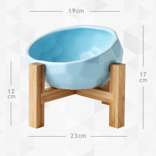 Yuanmiao Cat Bowl Ceramic Cat Food Bowl Protect Cervical Spine Cat Double Bowl Dog Water Bowl Food Bowl Dog Bowl Pet Bowl - Image 3