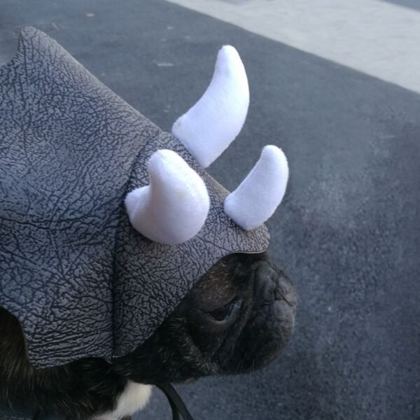 Pet Triceratops Dog Dinosaur Hat Pet Cat Dog Hat Pet Transformation Cap Pet Headgear Costume - Image 2