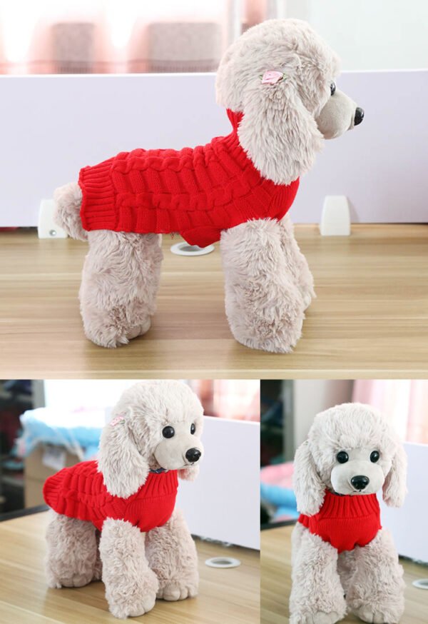 Cashmere Twisted Rope Pet Sweater, Dog Clothes, Pet Products - Image 2