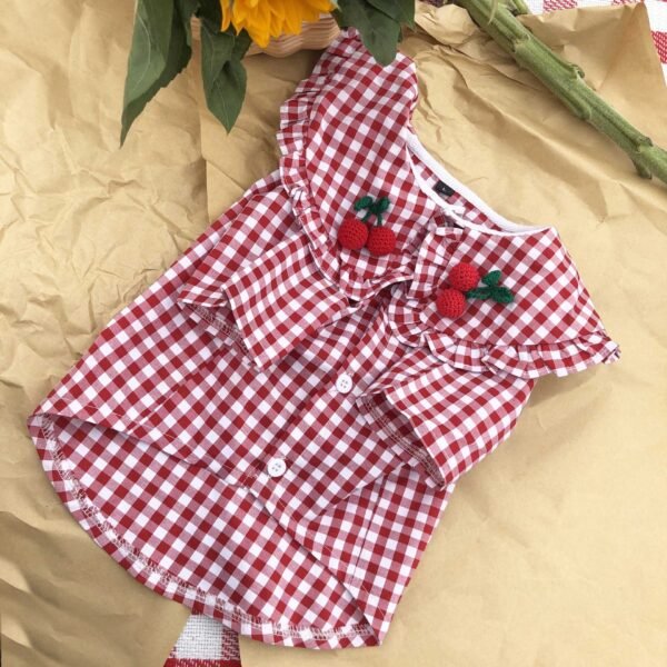 Dog Clothes Small Dog Checkered Shirt Summer Thin - Image 4