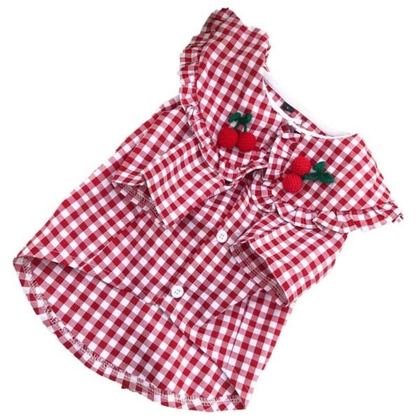 Dog Clothes Small Dog Checkered Shirt Summer Thin - Image 5