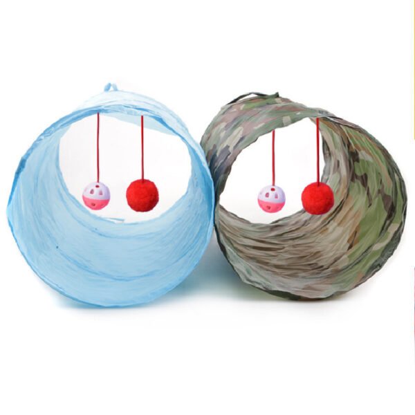 Pet Puzzle Cat Toy Collapsible Cat Tunnel Ringing Paper Cat Passage - Image 2