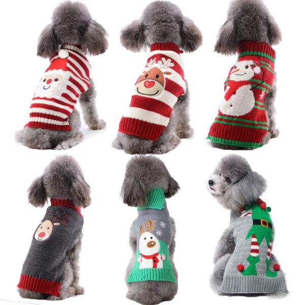 Pet dog clothes christmas pompom christmas small - Image 2