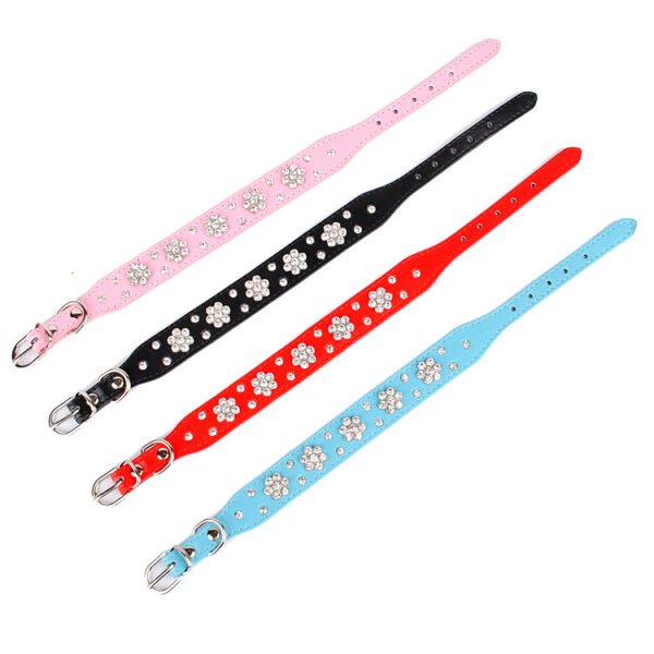 Pet Collar Rhinestone Plum Dog Collar - Image 3