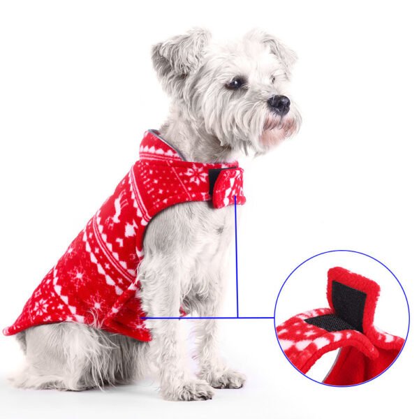 Christmas Printed Polar Fleece Double-sided Dog Jacket - Image 7