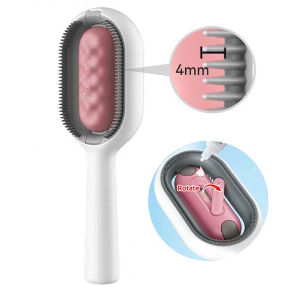 Cat Hair Brush With Water, Sticky Brush For Cats, 4 In-1 Cat Grooming Brush Creative Update Cat Dog Grooming Comb With Water Tank Double-Sided Hair Removal Brush Kitten Pet Supplies Accessories - Image 6
