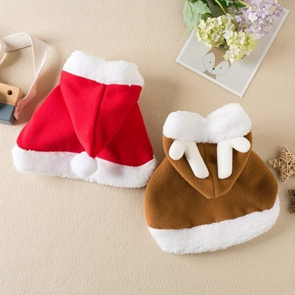 Cat Christmas Outfits, Dog Cat Santa Claus Outfit, Soft And Thick Xmas Cape With Hat - Image 4