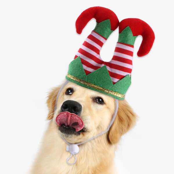 Pet Christmas Dress Up Dog Christmas Hat Pet Funny Striped Clown Hat - Image 2