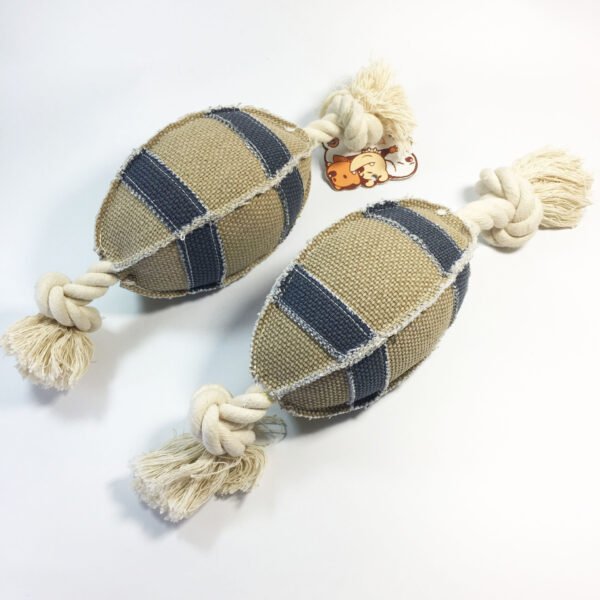 Linen Cotton Rope Dog Toys Bite Resistant Rugby Training - Image 3