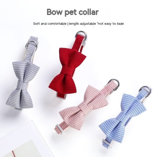 Pet Collar Houndstooth Bow Collar - Image 6