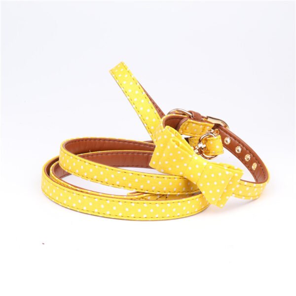 Polka Dot Dog Triangle Scarf Collar Leash Pet Pu Dog Leash - Image 5