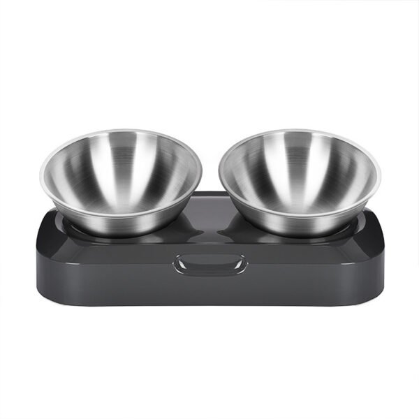 Pet Stainless Steel Bowl Pet Double Night - Image 2