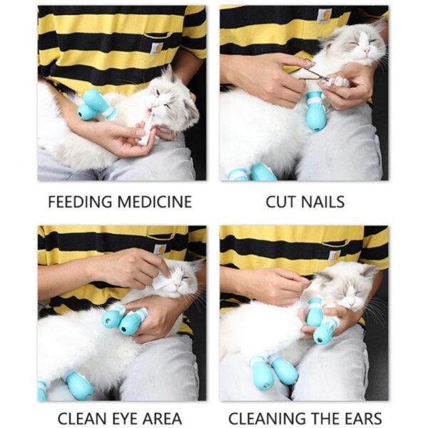 Adjustable Cat Foot Claw Cover Anti-Scratch Prickly Nail Glove Cat Boots For Cats Only, Anti-Scratch Cat Feet Claw Covers Adjustable Prickly Anti-Off Shoes Nail Glove - Image 7