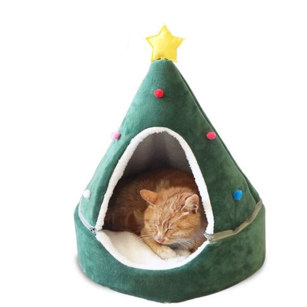 Christmas tree cat litter igloo house