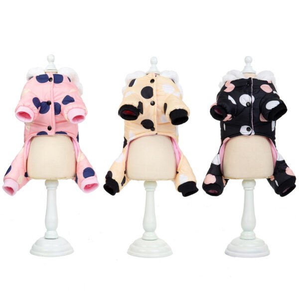 Warm big polka dot four-leg cotton jackets - Image 5