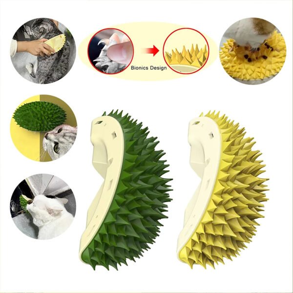 Durian Cat Brush, Dog Cat Self Groomer, Wall Corner Scratcher Massage Combs - Image 5