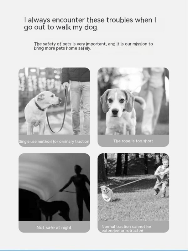 Ring With Light Dog Leash Pet Automatic Retractable Leash Luminous - Image 10