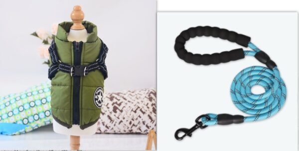 Waterproof Dog Clothes Winter Dog Coat With Harness Warm Pet Clothing - Image 2