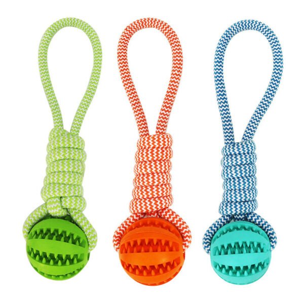 Dog Toys Balls Interactive Treat Rope Rubber Leaking Balls For Small Medium Dogs Chewing Bite Resistant Pet Tooth Cleaning - Image 4