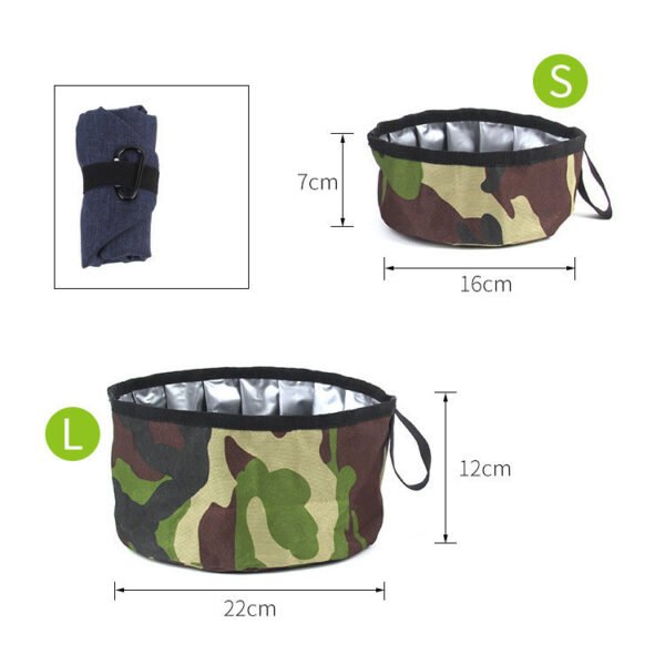Oxford Cloth Outdoor Dog Food Bowl Portable Folding Food Bowl - Image 2