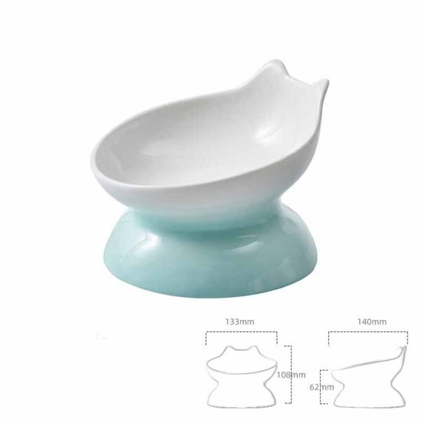 Ceramic Oblique Mouth High-foot Cat Pet Bowl - Image 6