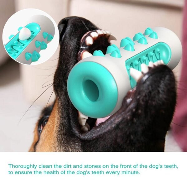 Dog Squeaky Toys For Aggressive Chewers, Tough Toothbrush Dog Chew Toy, Nearly Indestructible Rubber Toys For Pet Training, Teeth Cleaning, Playing And Chewing For Medium & Large Breeds - Image 2