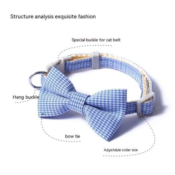 Pet Collar Houndstooth Bow Collar - Image 8