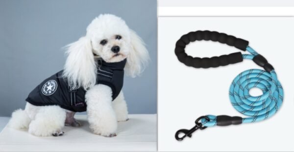 Waterproof Dog Clothes Winter Dog Coat With Harness Warm Pet Clothing - Image 4