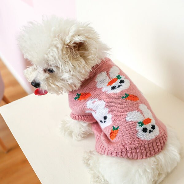 Bowknot Dog Cat Costume Hollow Knit Pet Sweater - Image 9