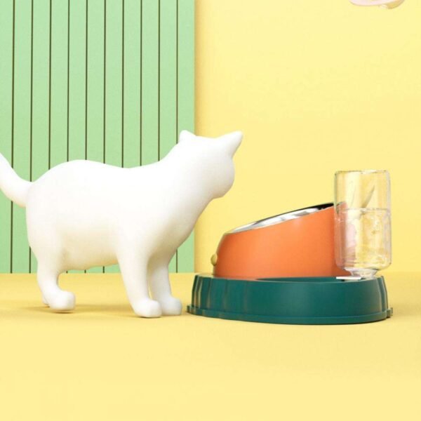 Double Bowl Stainless Steel Carrots Antiskid Pet Feeding Tool Tilt Design Carrot For Indoor - Image 2