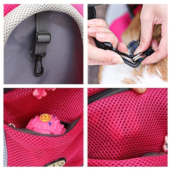 Pet Dog Carrier Bag Carrier For Dogs Backpack Out Double Shoulder Portable Travel Backpack Outdoor Pet Dog Carrier Bag Mesh - Image 9