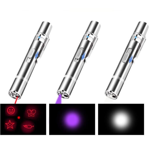 Laser Pointer Cat Toy, Red Dot LED Light Pointer Interactive Toys, Long Range 5 Modes, USB Recharge - Image 3