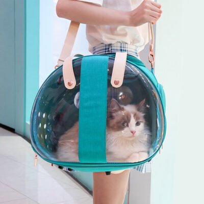 Double Fish Transparent Dog Bag Puppy Cat Cane Backpack Accessory Small Cage Pet Animal Seat Bed