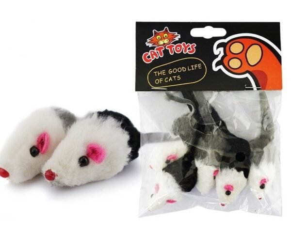 Cat toy cat fake mouse toy tiantian cat rabbit skin mouse (5 packs) funny cat toy - Image 5