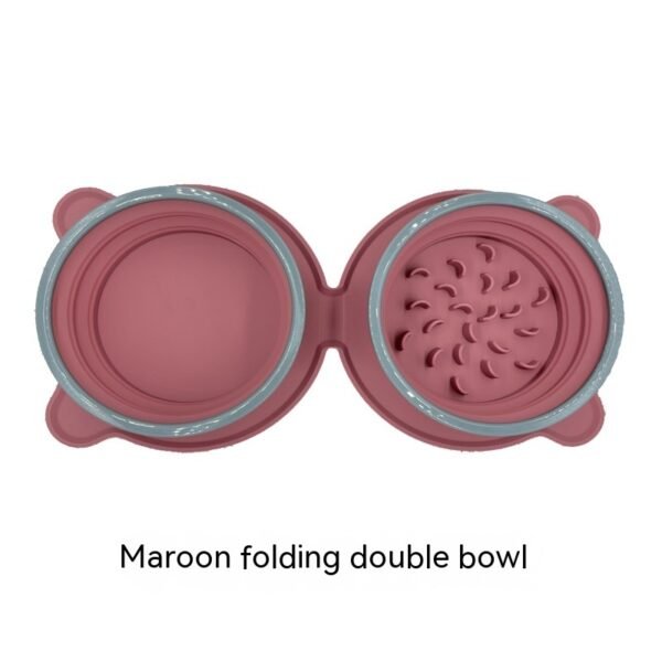 Portable Silicone Double Pet Food Bowls Foldable Non-Slip Travel Anti-Choking Feeding Bowl Outdoor - Image 8