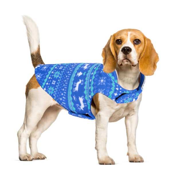 Christmas Printed Polar Fleece Double-sided Dog Jacket - Image 3