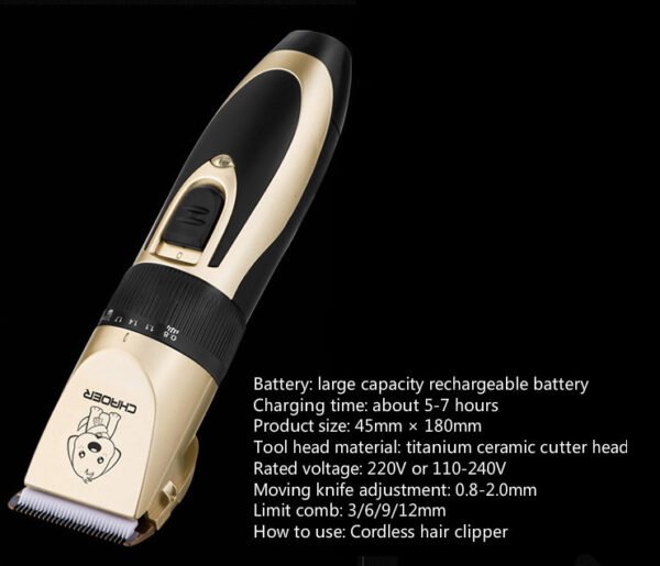Professional Pet Dog Hair Trimmer Animal Grooming With Electric Nail Clippers Cat Cutter Machine Shaver Scissor Clipper 110-220V - Image 4