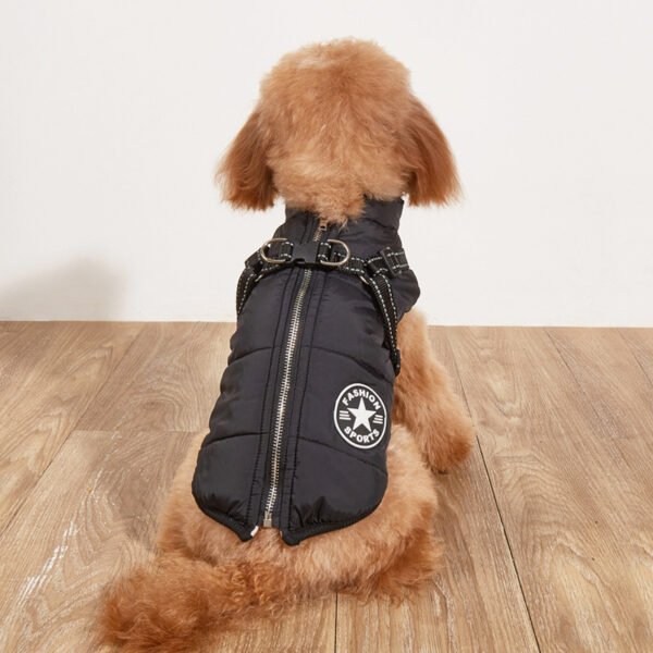 Pet Warm Dog Cotton-padded Clothes Fleece-lined Thickened Reflective Gallus - Image 5